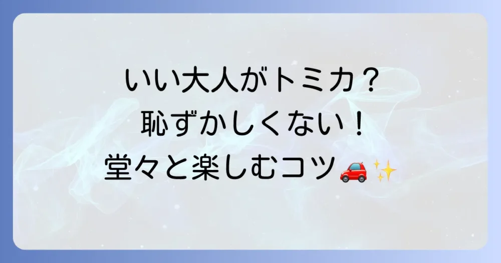 トミカの大人コレクションは恥ずかしい？周りの目を気にせず楽しむ方法