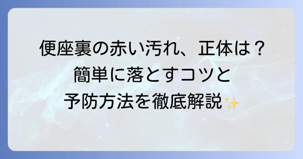 便座裏の赤い汚れの正体と効果的な掃除・予防方法を徹底解説