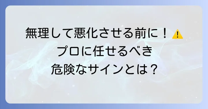 こんな時はプロに任せるべき！業者を呼ぶ判断基準