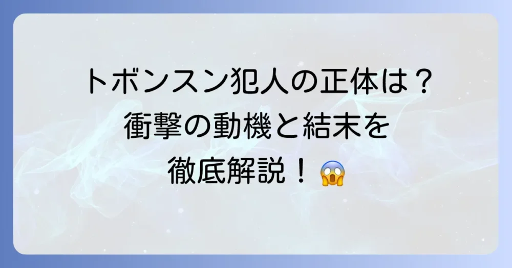 『力の強い女ト・ボンスン』の犯人の正体と動機を徹底解説！衝撃の結末と俳優の熱演