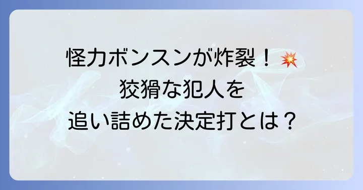 トボンスンと警察が追い詰める！犯人逮捕までの道のり