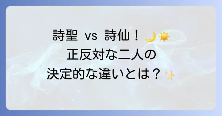 杜甫と李白：唐代二大詩人の違い