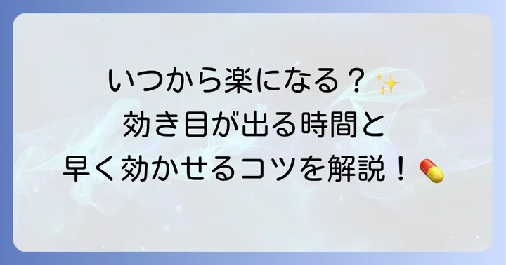 トアラセットの効き目時間：いつから効果を感じ始める？