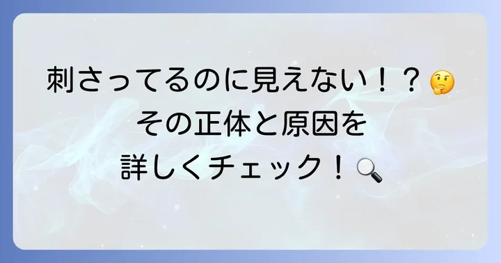 見えないトゲの正体とは？なぜ見えなくなるのか