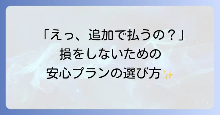 知っておきたい追加料金と免責補償制度