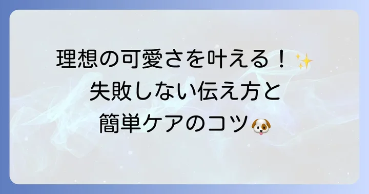 トリマーさんへのオーダーのコツと日頃のお手入れ