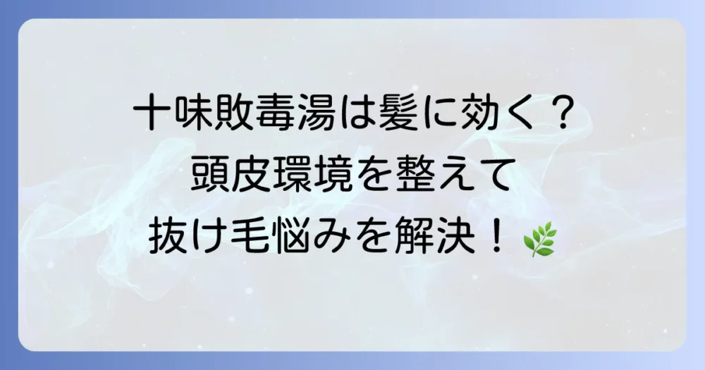十味敗毒湯は髪の毛にどう作用するのか？頭皮トラブルと薄毛への漢方アプローチを徹底解説！