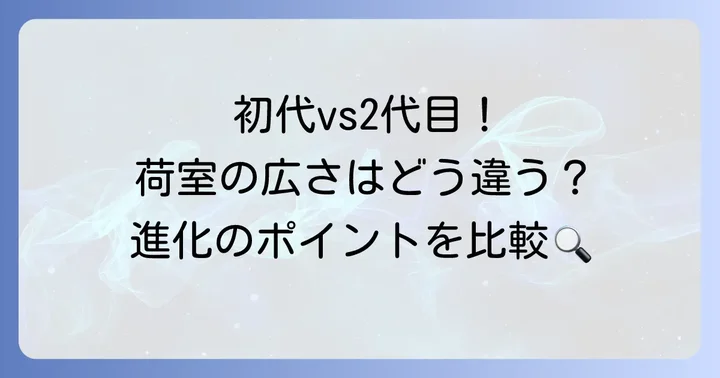 旧型シエンタ（初代：XP80系）の荷室寸法と2代目との違い