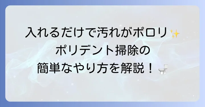 ポリデントを使ったトイレ掃除の具体的な方法