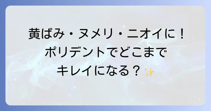 ポリデントで落とせる汚れと効果が期待できる範囲
