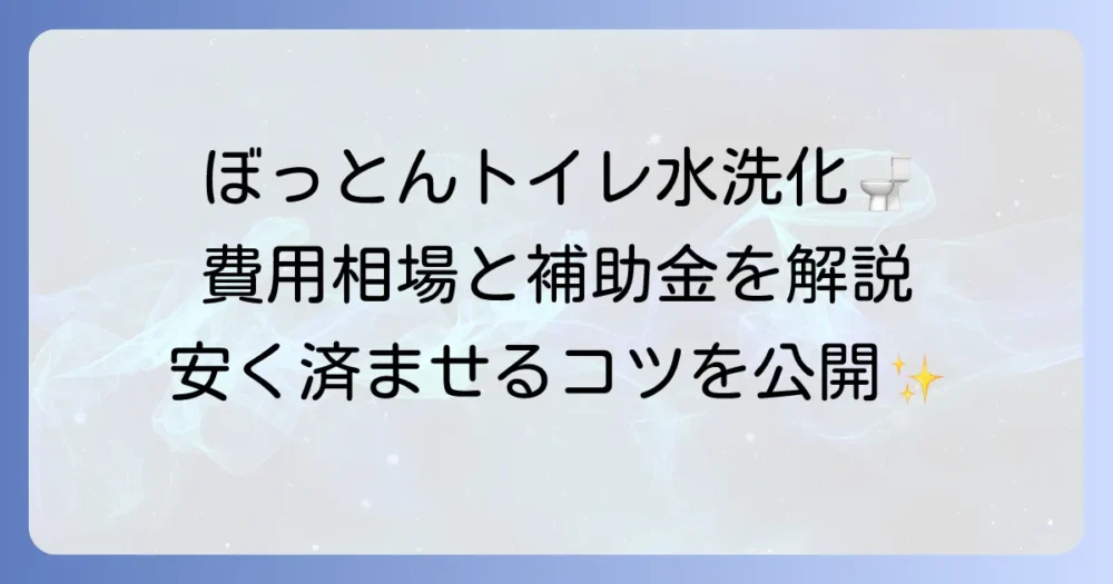 ぼっとんトイレから水洗トイレへ変更する費用はいくら？工事内容と補助金を徹底解説！