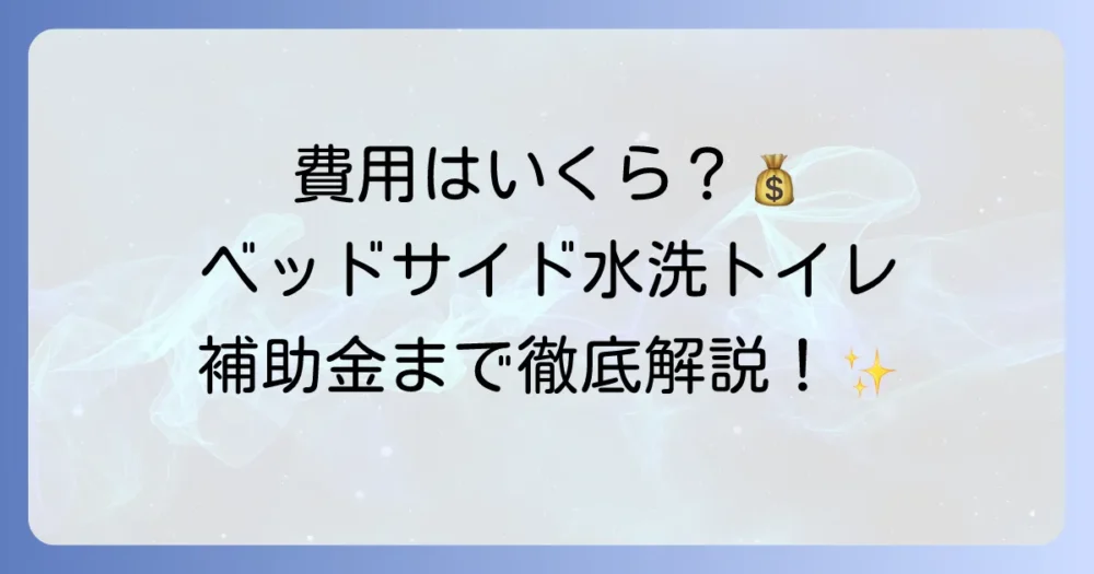 ベッドサイド水洗トイレの設置工事における費用の全てを徹底解説！種類から補助金まで