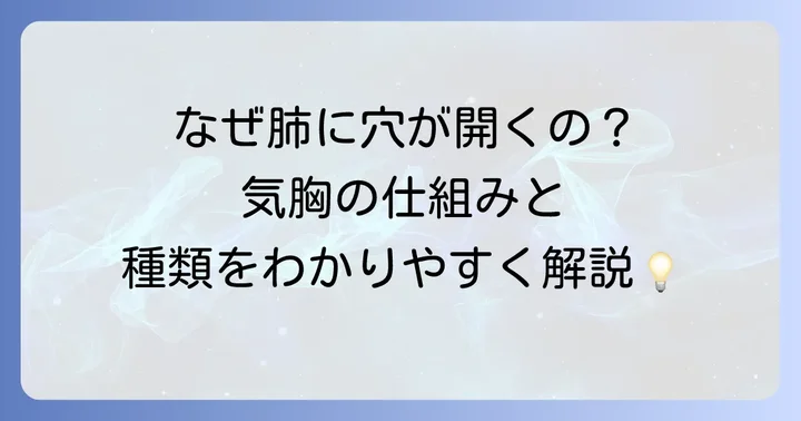 気胸とは？肺に穴が開くメカニズムと種類