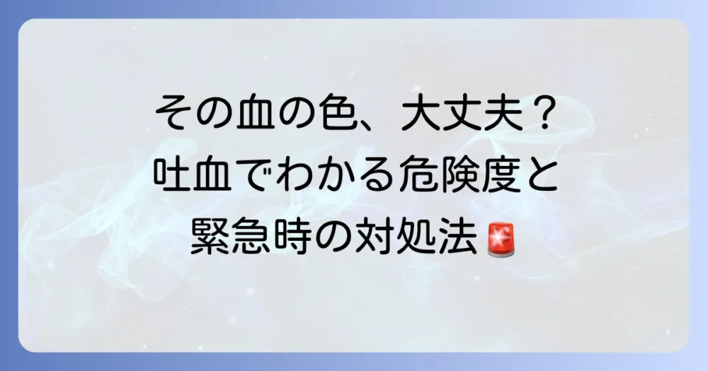 胃潰瘍による吐血の色の違いが示す危険度とは？緊急時の見分け方と対処法