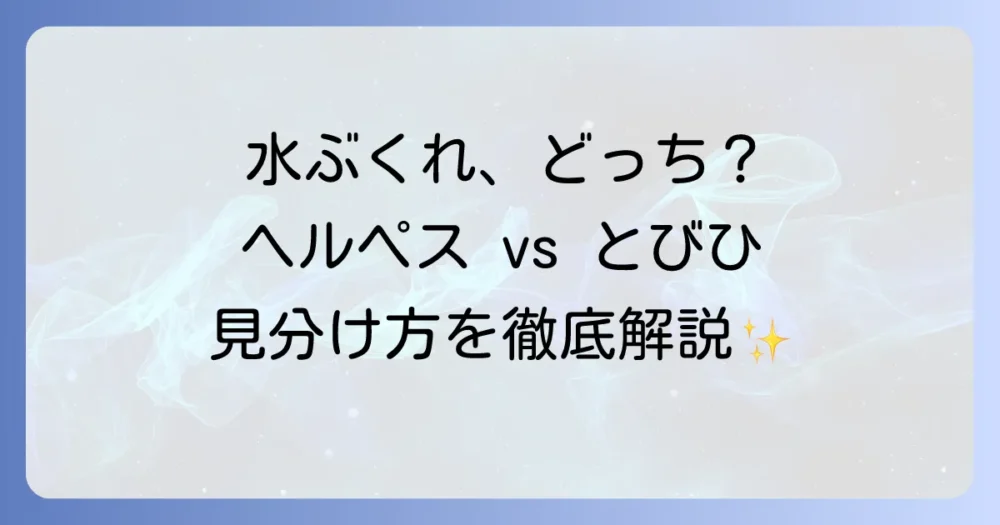 ヘルペスととびひの違いを徹底解説！症状・原因・対処法から見分け方まで