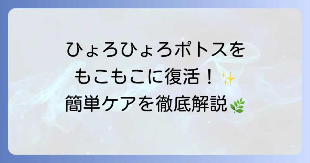 ポトスの徒長の原因と対策を徹底解説！ひょろひょろと伸びるのを防ぐ育て方