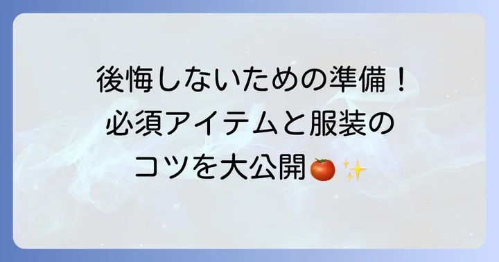 トマト祭りを120%楽しむための準備と持ち物