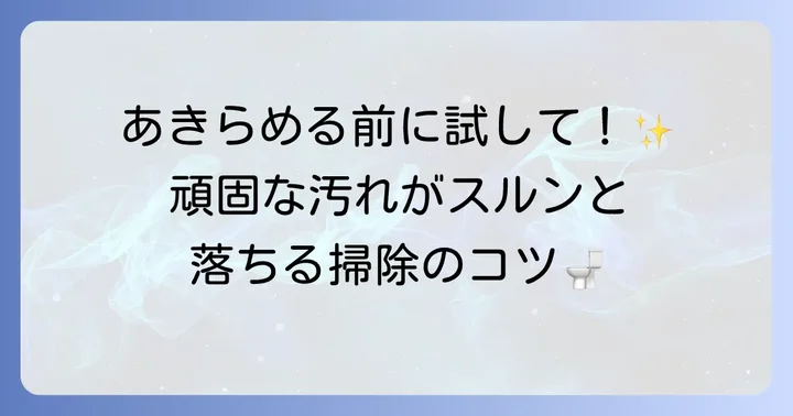 こびりついた便汚れを効果的に落とす掃除方法とコツ