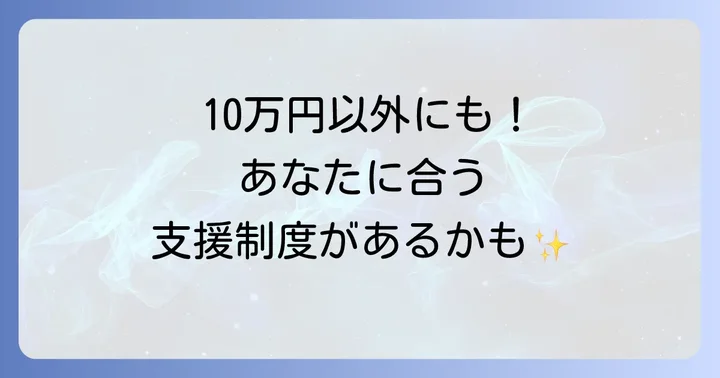 現在、苫小牧市で利用できる可能性のある支援制度