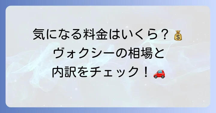 ヴォクシーレンタカーの料金相場と内訳