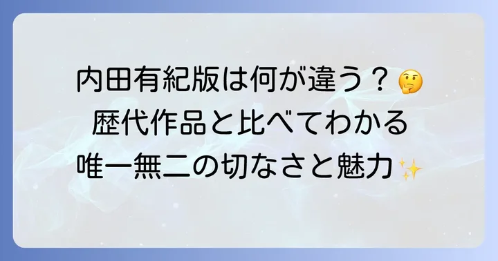 他の「時をかける少女」作品との比較