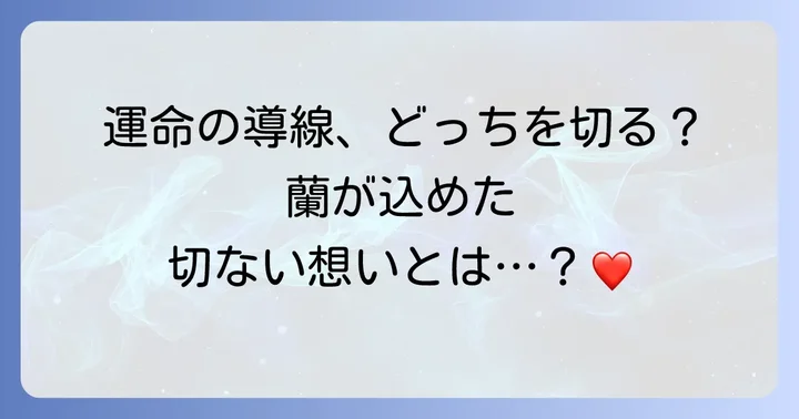新一と蘭の絆が試されるクライマックス