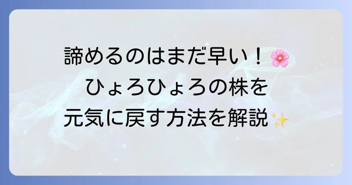 徒長してしまったネモフィラを元気に戻す方法