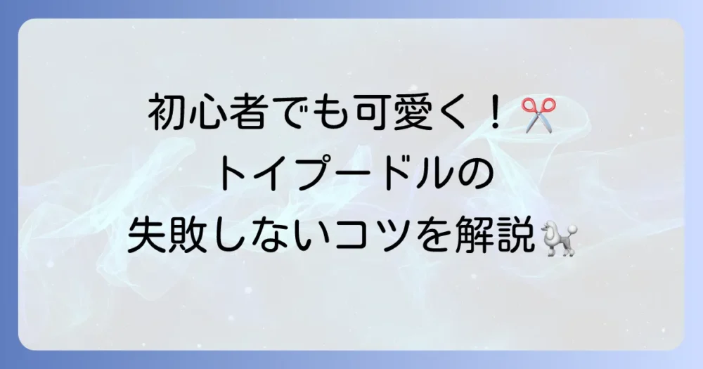 トイプードルのセルフカットは初心者でも安心！失敗しないやり方とコツを徹底解説