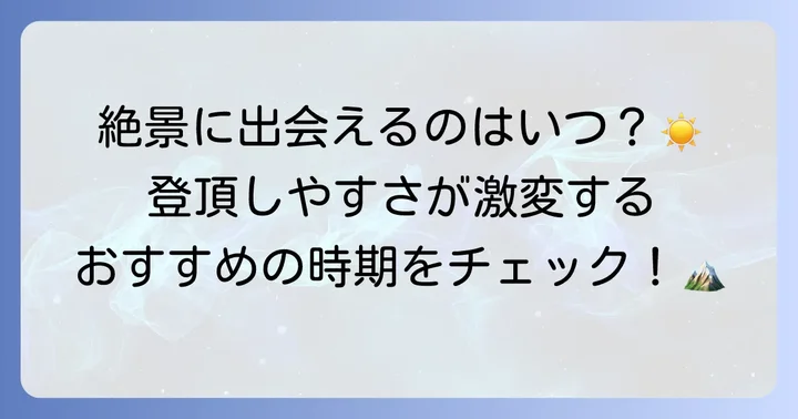 キリマンジャロ登山のベストシーズン