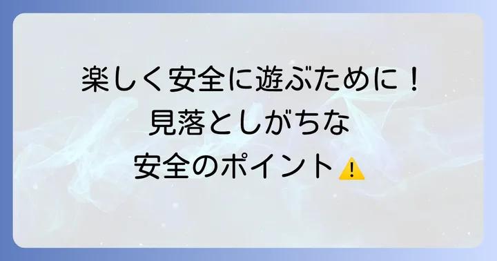 安全に楽しく遊ぶための注意点