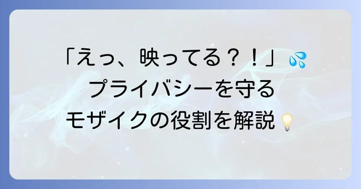 ストリートビューのモザイクとは？その役割を理解する