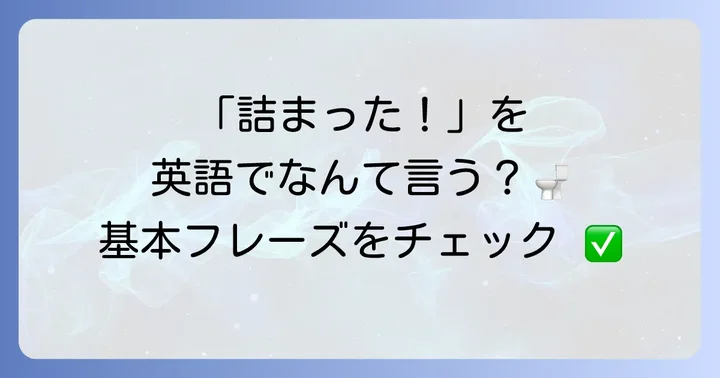トイレの詰まりを伝える基本的な英語表現