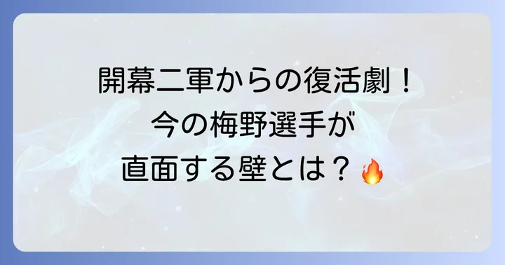 最新シーズンにおける梅野選手の活躍と課題