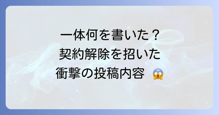 契約解除の引き金となった具体的なSNS投稿内容