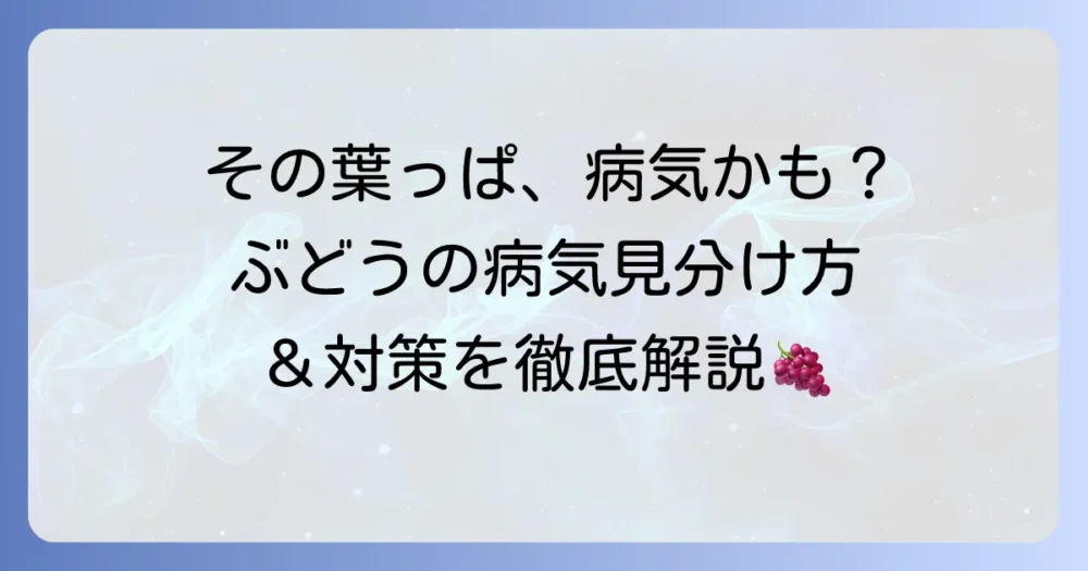 ぶどうの葉っぱの病気を見分ける！症状と原因、効果的な対策を徹底解説