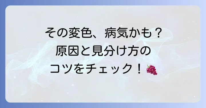 ぶどうの葉っぱの病気、もしかして？症状と原因を徹底解説！