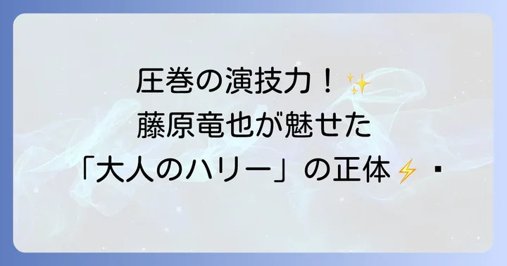 藤原竜也が演じたハリーポッター役の全貌