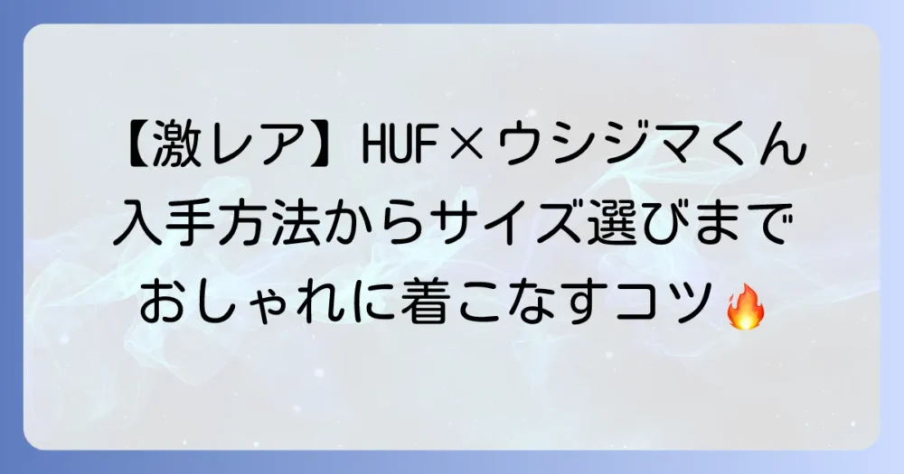 HUFとウシジマくんのコラボパーカーを徹底解説！入手方法から着こなしまで