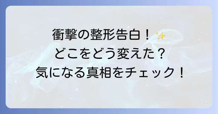 破天荒夫婦みやびさんが整形を告白！その真相とは