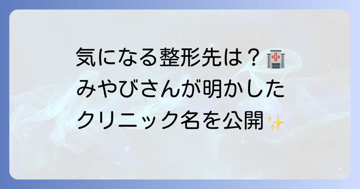 整形手術を受けた病院は？みやびさん自身の情報