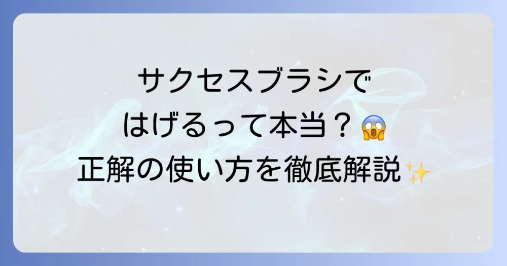 サクセスブラシを使うと髪ははげるって本当？正しい使い方と頭皮ケアのコツを徹底解説