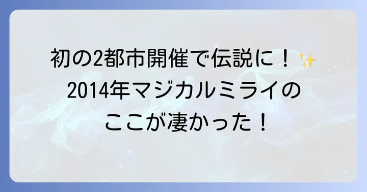 マジカルミライ2014とは？開催概要とイベントの魅力