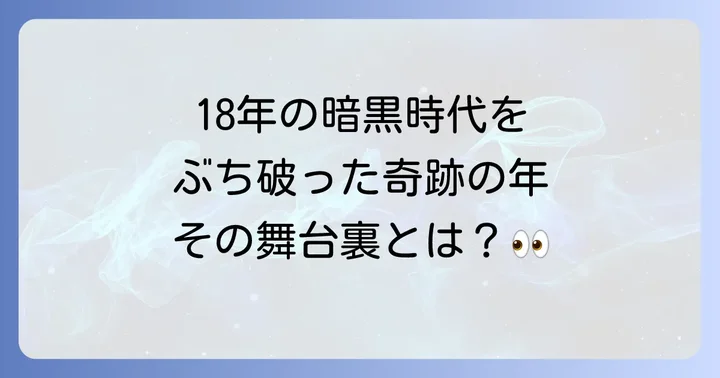 18年ぶりの歓喜！2003年阪神タイガースの輝かしいシーズン
