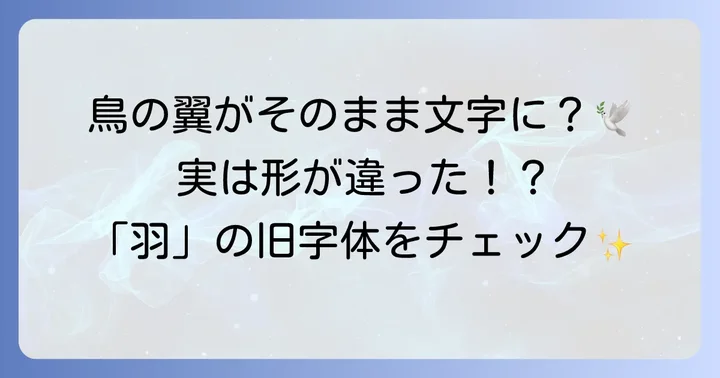 「羽」の旧字体とは？その形と現代の「羽」との違い