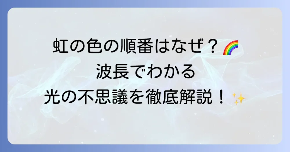 赤橙黄緑青藍紫の波長を徹底解説！色の順番と光の不思議を解き明かす