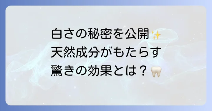 デイヴィッズ歯磨き粉の成分と期待できる効果