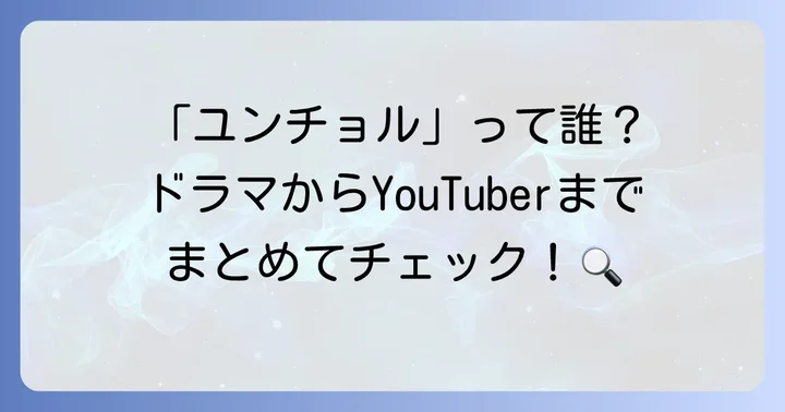 「ユンチョル」という名前を持つ著名人たち
