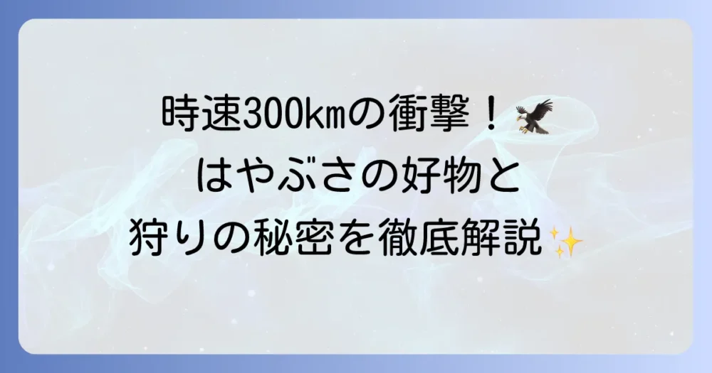 はやぶさの食べ物を徹底解説！驚異の狩りと食性の秘密