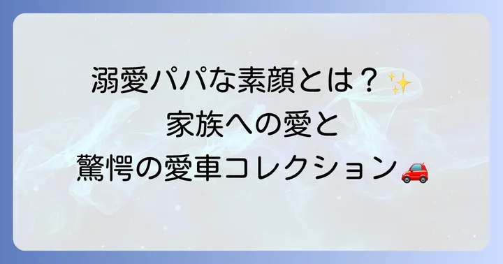 萩原裕介のプライベートに迫る！家族構成と愛車の数々