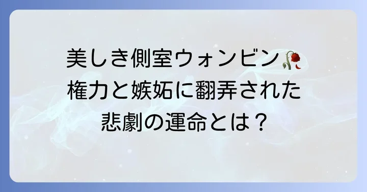 韓国ドラマ「イサン」のウォンビン(元嬪洪氏)とは?